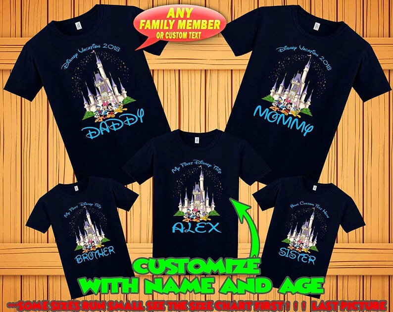 Disney family matching custom t-shirts, Family vacation disney shirts, custom Personalized disney shirt, Birthday Disney Shirts image 4