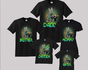 Zootopia Birthday Shirt Custom personalized shirts for all family, Black b2