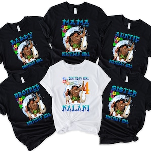 Moana Birthday Shirt, Moana Family Shirts, Baby Moana Family Birthday Shirt, Personalized Moana Apparel, Birthday Girl T-Shirt,Girl Tee