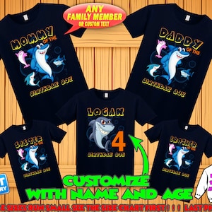 Personalized Shark Birthday Shirt: Matching Family T-Shirts