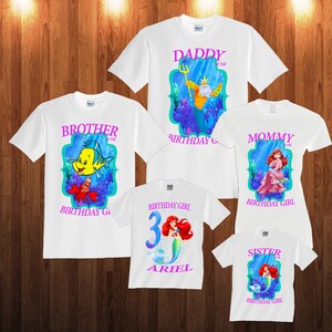 Ariel The little mermaid Birthday shirt, Long Sleeve and Short Sleeve Shirt,, L2 image 2