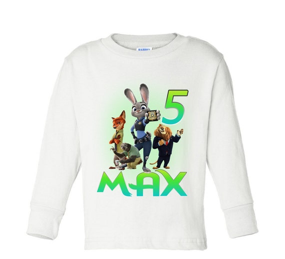 Zootopia Birthday Long Sleeve and Short Sleeve Shirt, Custom