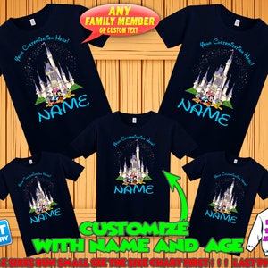 Disney family matching custom t-shirts, Family vacation disney shirts, custom Personalized disney shirt, Birthday Disney Shirts Black Short Sleeve