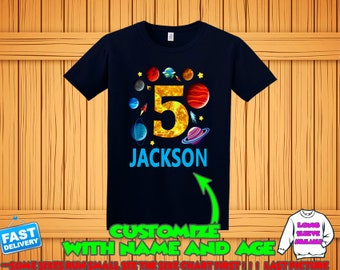 planets custom personalized tshirt, Solar system birthday shirt, space theme shirts, planets space family shirts, astronomy matching shirts