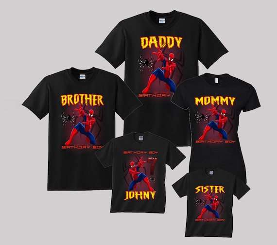 Spiderman Birthday Shirt Custom Personalized Shirts for All Family, Black -  Etsy