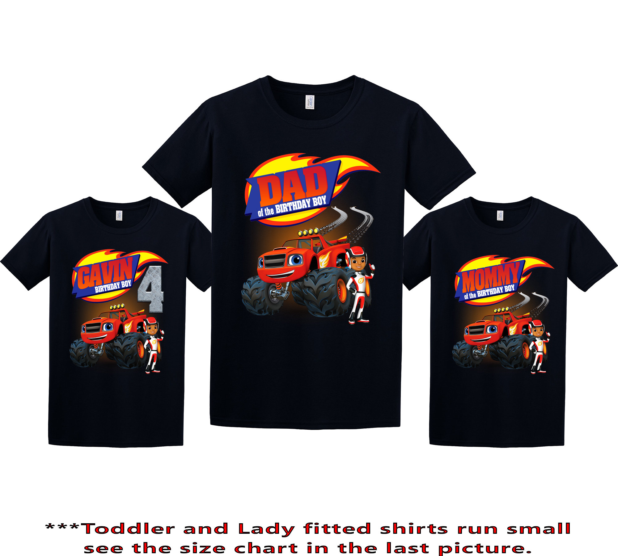 Blaze Shirt Personalized Name and Age Birthday Shirt