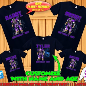 Personalized Robot Birthday Shirt: Custom Family Matching Tees