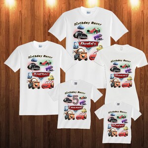 Disney Cars Birthday Shirt Lightning McQueen Birthday Long sleeve and Short Sleeve Shirt Custom personalized shirts for all family,