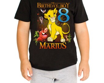 Lion King Birthday Shirt Custom personalized shirts for all family, Black b2
