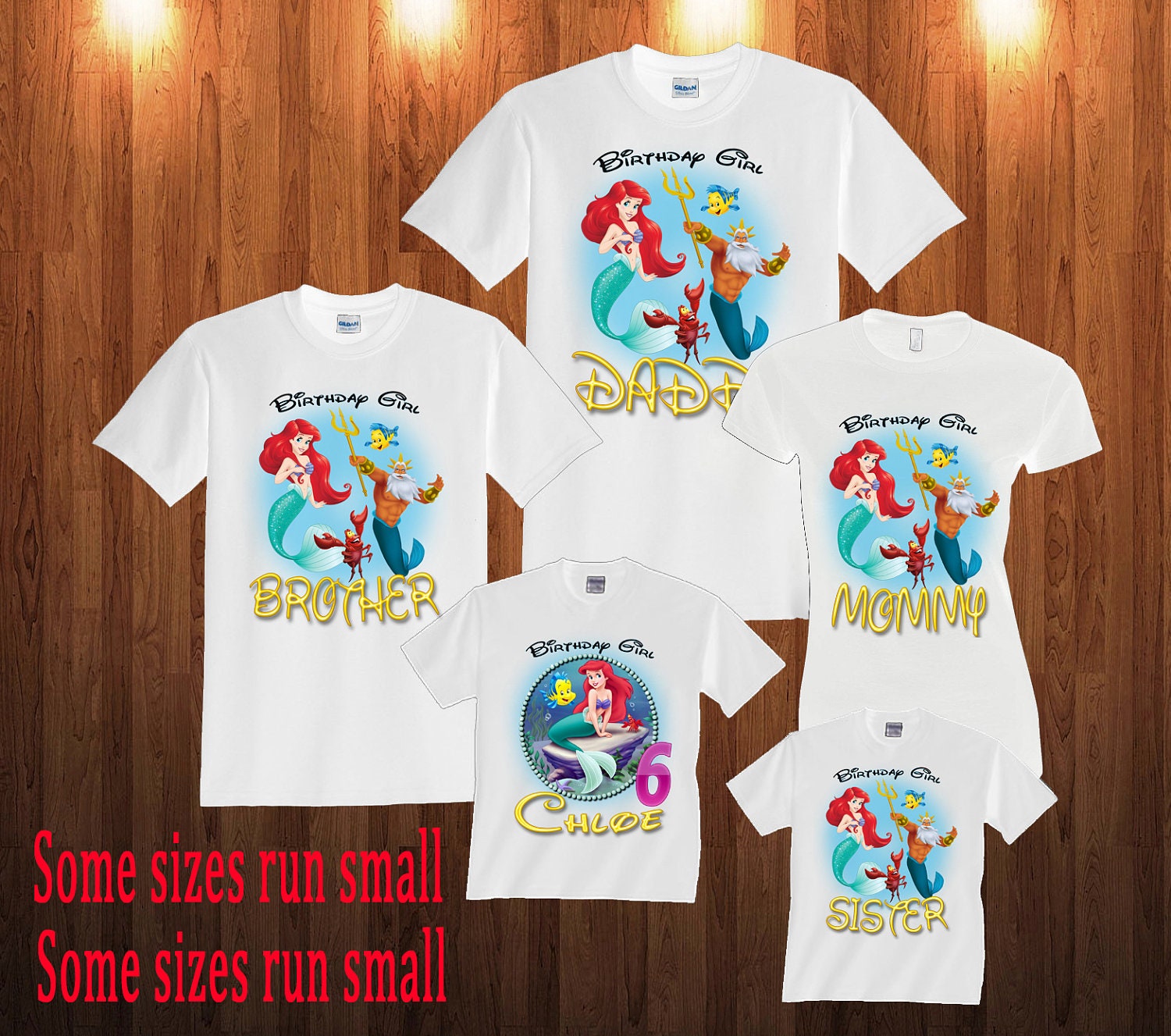 Ariel the Little Mermaid Birthday Shirt 