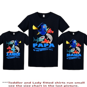 Finding Dory Birthday Shirt, Dory Custom Shirt, Personalized Nemo Shirt, Finding Dory family shirts, Birthday t-shirt for girls and boys