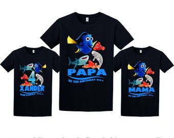 Finding Dory Birthday Shirt, Dory Custom Shirt, Personalized Nemo Shirt, Finding Dory family shirts, Birthday t-shirt for girls and boys