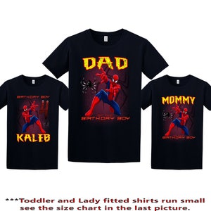 SpiderMan Birthday Shirt, SpiderMan  Custom Shirt, Personalized SpiderMan  Shirt, SpiderMan  family shirts, Birthday t-shirts