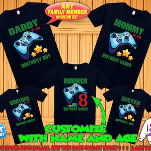 Custom Gamer Birthday Shirt: Family Matching Video Game Party