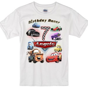 Disney Cars Birthday Shirt Lightning McQueen long sleeve and Short Sleeve Birthday Shirt Custom personalized shirts for all family,