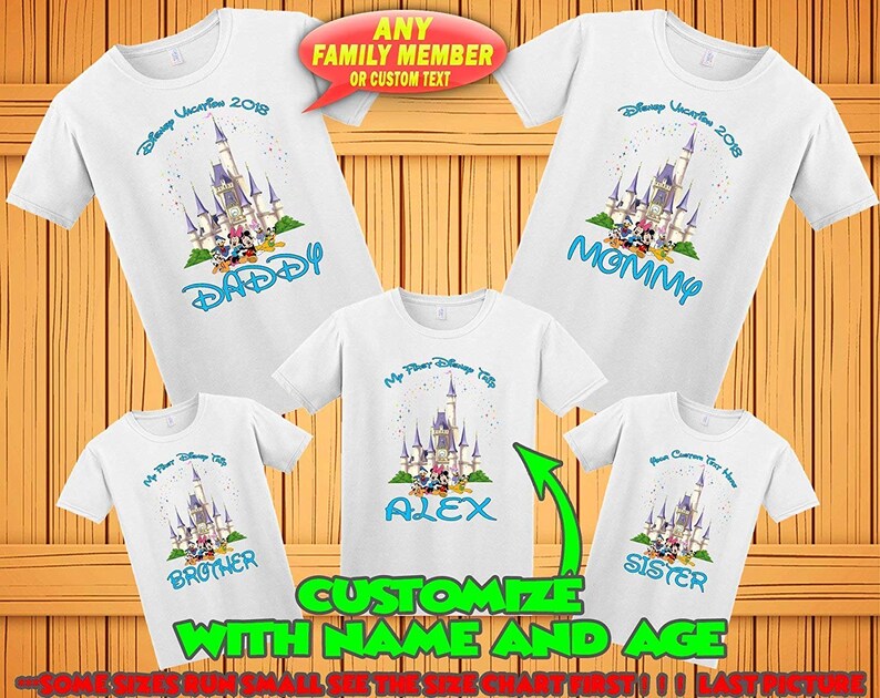 Disney family matching custom t-shirts, Family vacation disney shirts, custom Personalized disney shirt, Birthday Disney Shirts White Short Sleeve