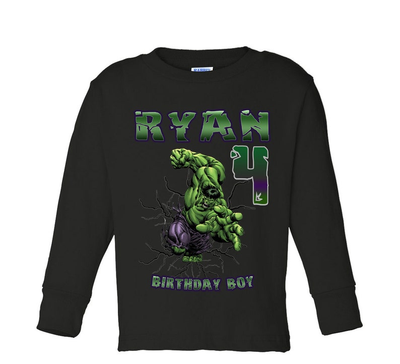 Incredible Hulk Birthday Shirt Custom personalized shirts for all family, Black image 4