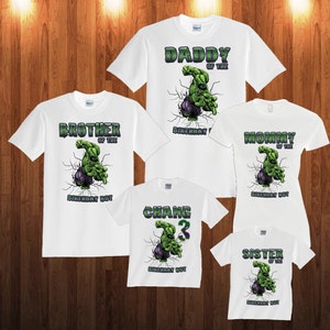 Incredible Hulk Birthday Long Sleeve and Short Sleeve Shirt Custom personalized shirts for all family,