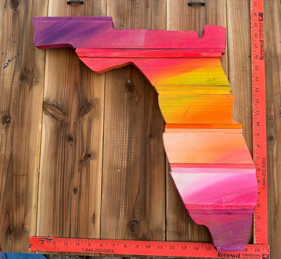 Floridashaped Wood Wall Art Etsy