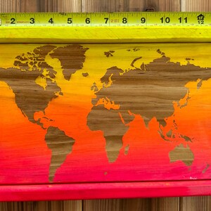 Handmade World Map Laser Engraving Wall Art