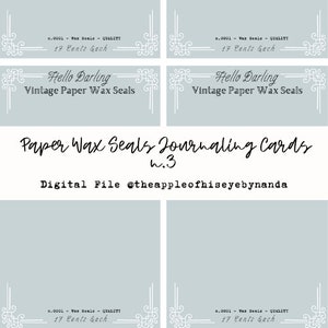 Sellos de cera de papel Tarjetas de diario N.3/ / Amigo por correspondencia / Escribir cartas / Diario bíblico / @theappleofhiseyebynanda
