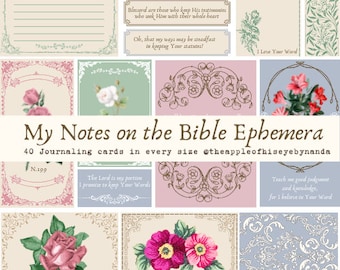 My Notes on the Bible Ephemera,Bible Journaling Cards, Journaling Cards