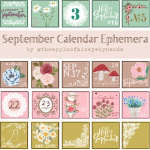 September Calendar Ephemera