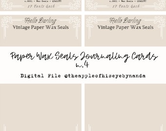 Paper Wax Seals Journaling Cards n. 4| Pen Pal Writing Papers | Digital Pen Pal | Ephemera | Junk Journal | Pen pal |