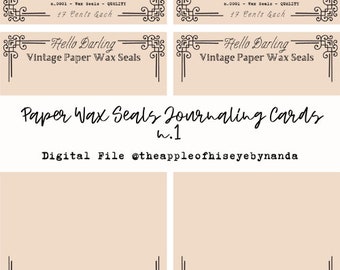 Paper Wax Seal Journaling Cards N. 1| Pen Pal Writing Papers | Digital Pen Pal | Ephemera | Junk Journal | Pen pal | Writing Letters