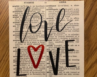 Love Love Love - Dictionary Page Print on Vintage 1924 Webster's Dictionary Page - 4x6 inches