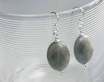 Labradorite Earrings - Variation 2 with Sterling Silver Finishings