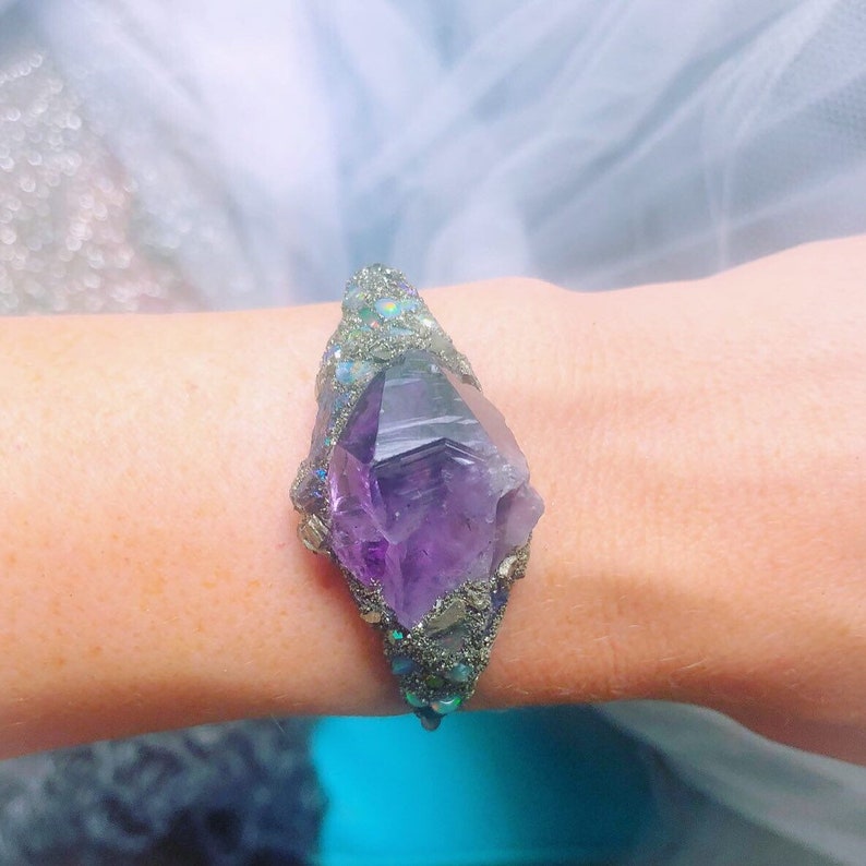 Raw Stone Jewelry gold healing jewelry Amethyst Point Jewelry Boho Chic Gift angel protection jewelry Iamkeshet boho jewelry for women