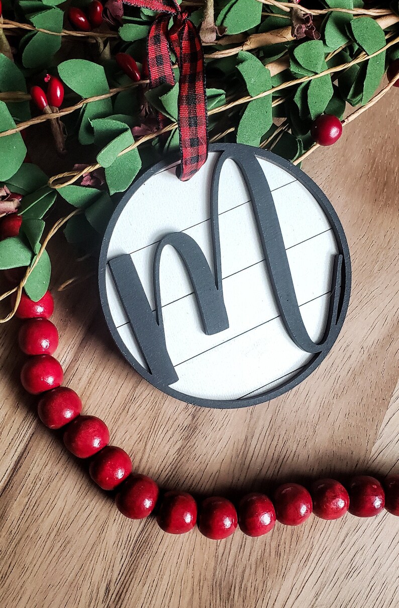 Download Shiplap Monogram Christmas Ornament SVG. Laser file ...
