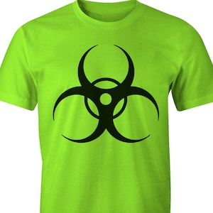 Biohazard Shirt Unisex, Lime Green Shirt, Biological Danger Hazard to Humans,  Biological Research, Zombie Gifts, Post-Apocalyptic Shirt
