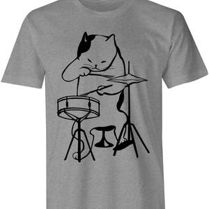 Drummer Shirt Musician Shirt Drummer Cat Tshirt Funny Cat Shirt Music Gifts Drums Musician Shirt Mens Tshirt Womens Tshirt Jazz Blues Rock