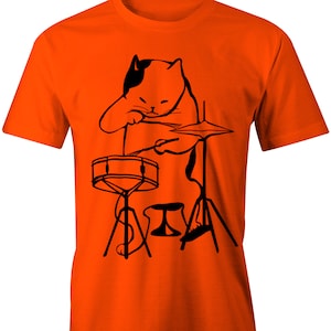 Drummer Cat Shirt, Musician Cat Playing Drums Tshirt, Drummer Shirt, Funny Musician Shirt, Cat Lovers Gift, Music Festival Shirt, Music Gift