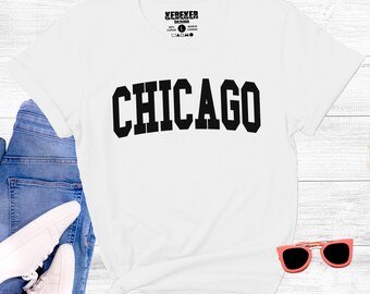 Chicago T Shirt, Chicago Trip Shirts, Chicago Gifts, Chicago Vacation Shirt, Chicago Game Day Shirt, Travel Matching Shirts, Varsity Style