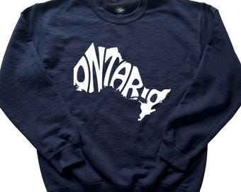 Ontario Sweatshirt for Men & Women, ON Canada Province, Canadian Sweater, Toronto, Ottawa, Mississauga, Ontario Map Pullover Unisex