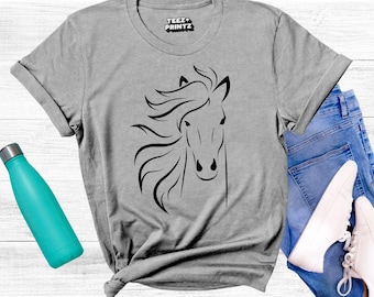 Horse T Shirt, Horse themed tee, Horse Riding, Cowboy Shirt, Cowgirl Shirt, Horse Lover Gift Idea, Equestrian style, Horse mom gift