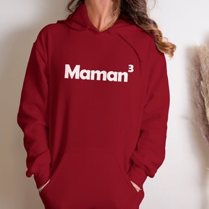 Mamá de 3 Camisa Mamá 3 Sudadera Mamá de 3 enfants 3 Niños 3 Niños Baby Shower Regalo Anuncio de Embarazo Regalo para Madre Madre de 3