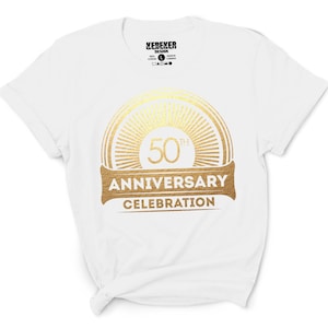Celebrating 50th Anniversary Shirts, Wedding Anniversary, Family Reunion, Celebration Shirts, Celebrate 50 Years Matching Shirts, Gold Print