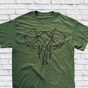 Shirt olifant - geometrische olifant T-shirt voor mannen en vrouwen - dieren shirts - shirt wilde dieren - cadeaus olifant - cadeau voor olifantenliefhebbers