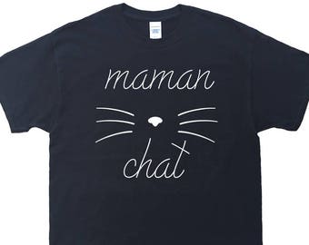Maman Chat Camisole Pour Femme T Shirt En Francais French Etsy