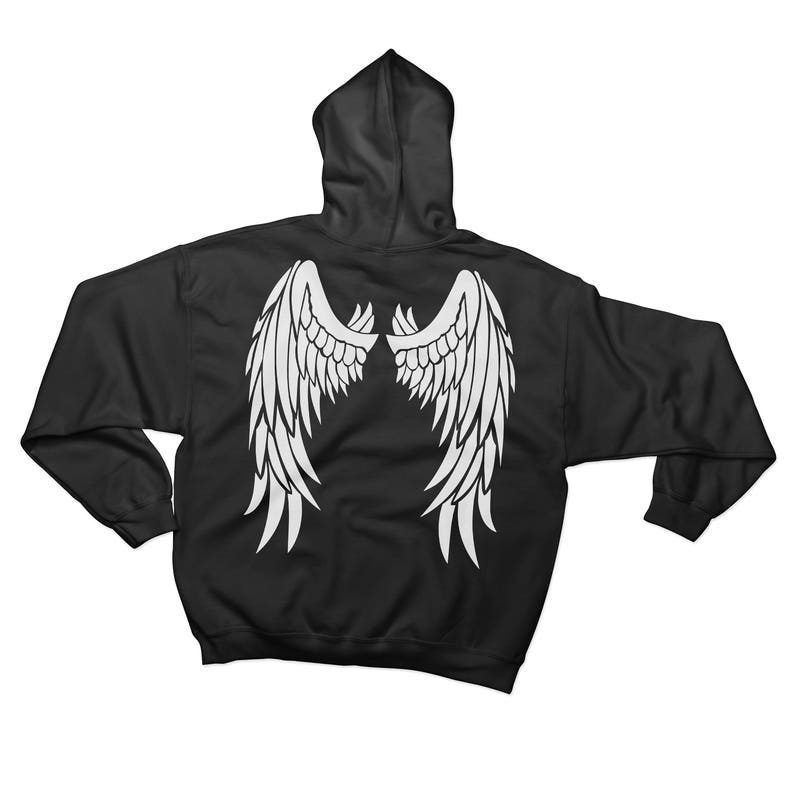 hoodie with angel wings on back