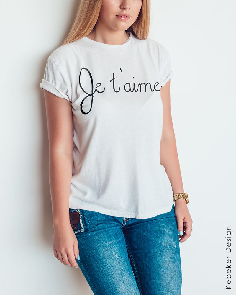 Je t'aime T-Shirt French Shirt Womens Shirt French | Etsy