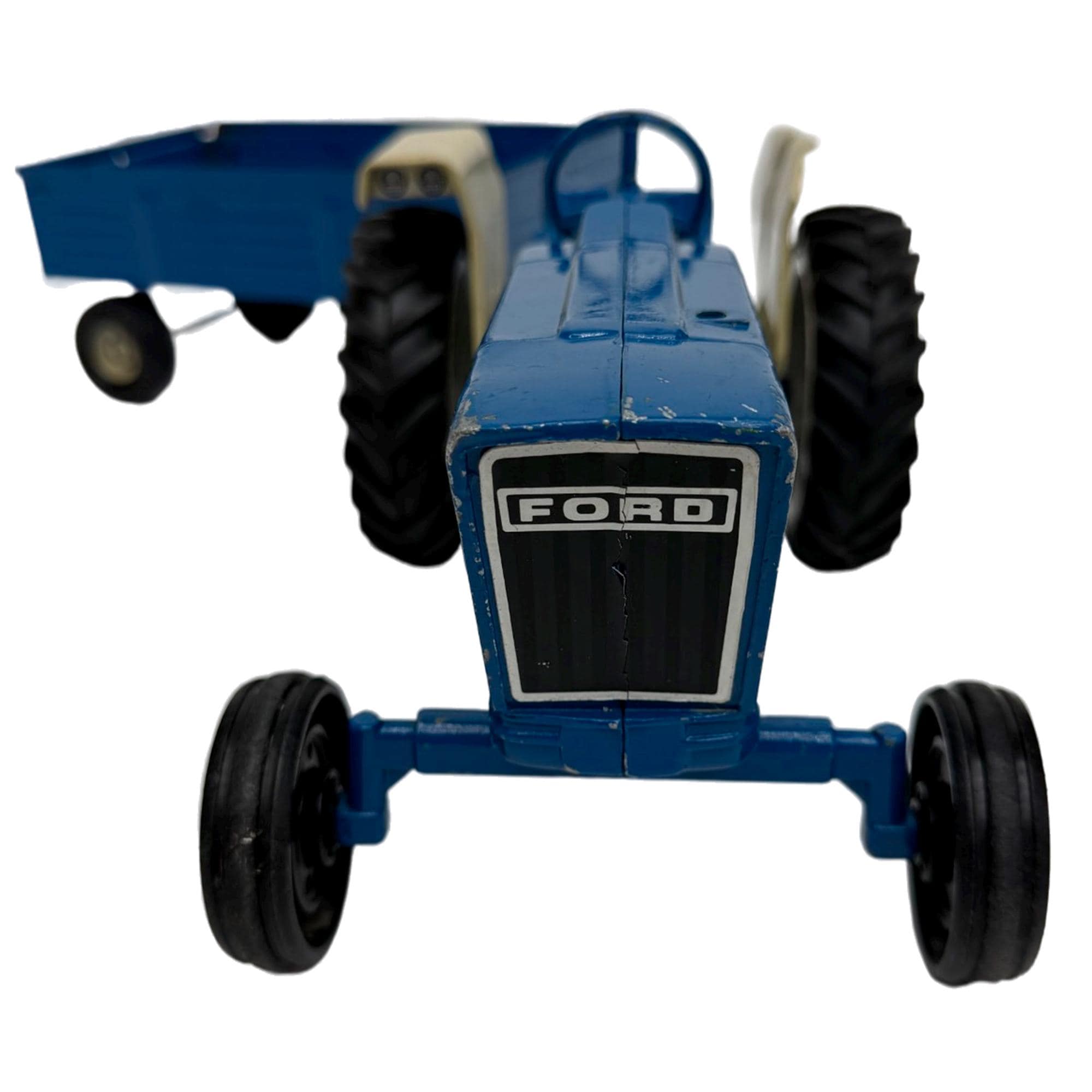 Vintage Ertl Ford 4600 Blue Farm Tractor & Wagon Antique 1970s Toy