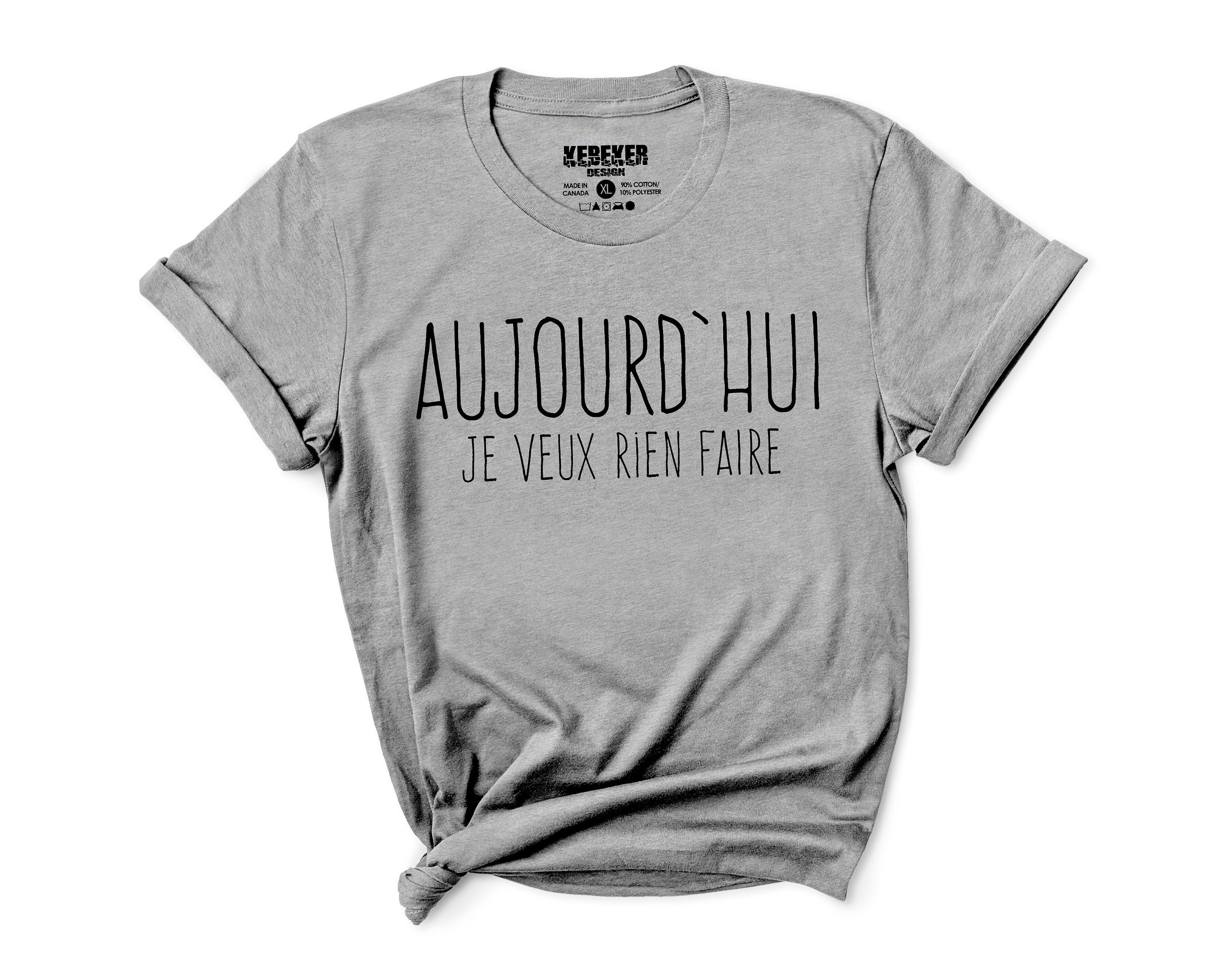 Men nuance Efterår Aujourd'hui Je Veux Rien Faire T-shirt French Shirt - Etsy