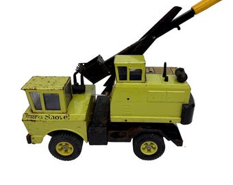 Vintage Tonka Shovel Truck 1970s Lime Green Pressed Metal Toy Rare Tonka Collectible, Vintage Tonka Excavator