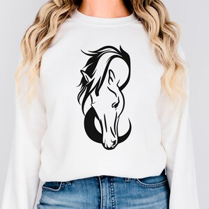 Horse Lover Shirt Horse Sweatshirt for Women Equestrian Gift Horse Riding Horse Gift For Horse Lovers Horseback Farm Girl Sweater White