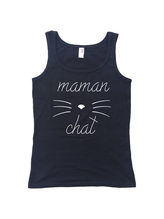 Maman Chat Camisole Pour Femme T Shirt En Francais French Etsy